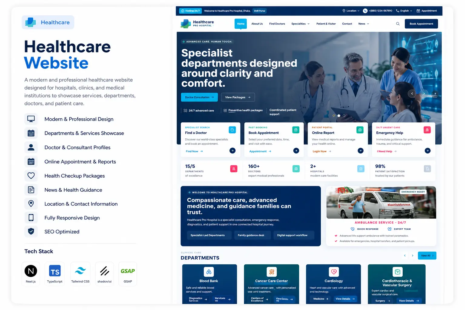 Healthcare Website preview
