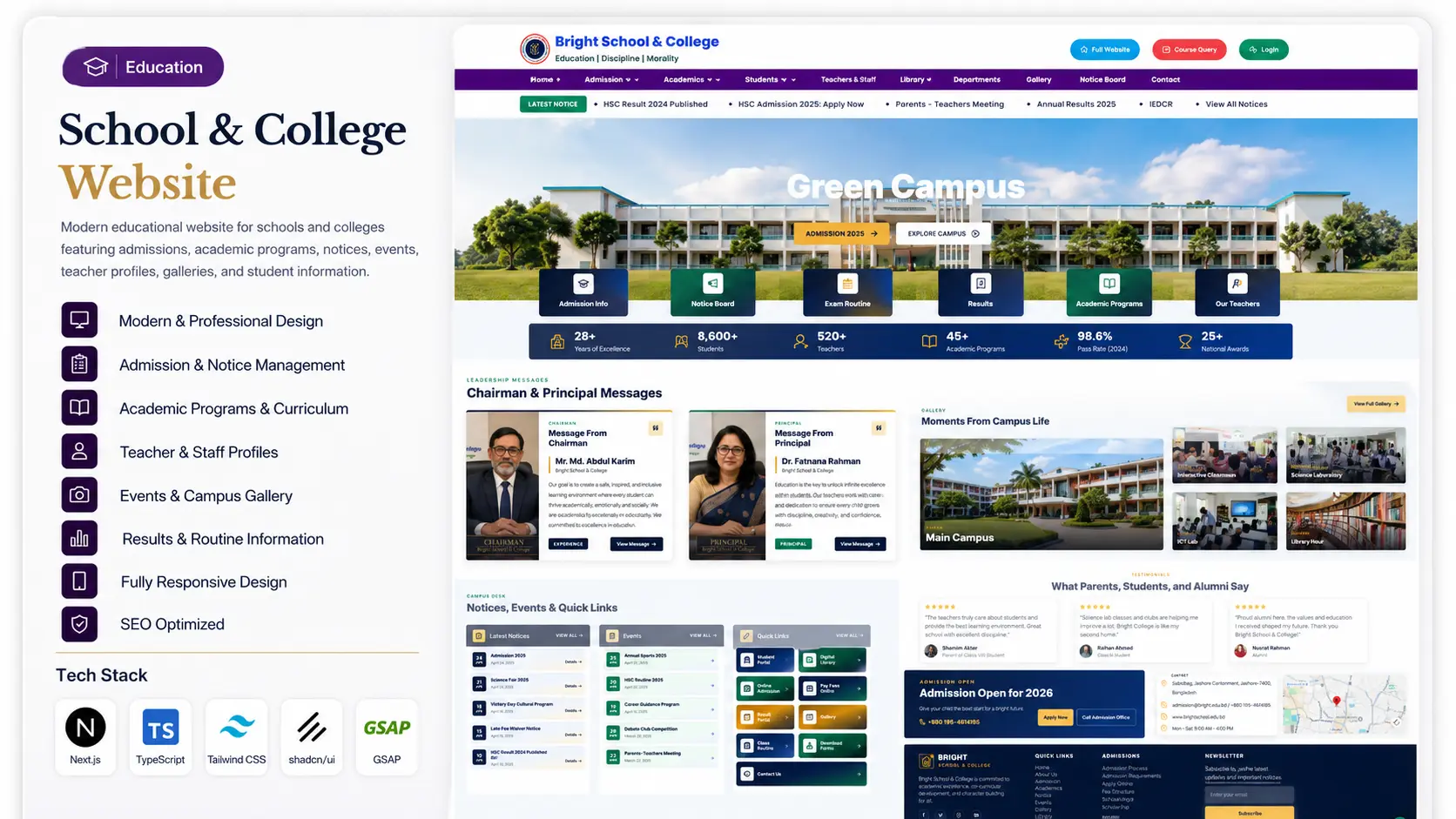 School & College Website preview